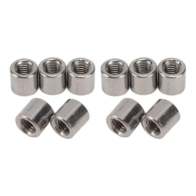 Female Thread Coupling Nuts 304 Stainless Steel Round Coupling Nut 50PCS Stable