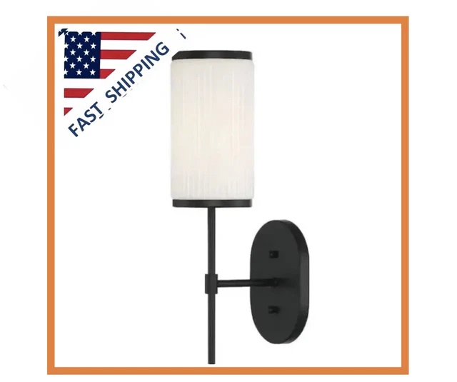 Aplique de pared Ashbury negro 1 luz ELEMENTOS GLUCKSTEIN