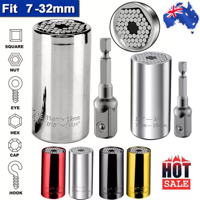 Universal Socket Wrench Magic Connecting Gator Grip Power Drill Adapter Tool AU