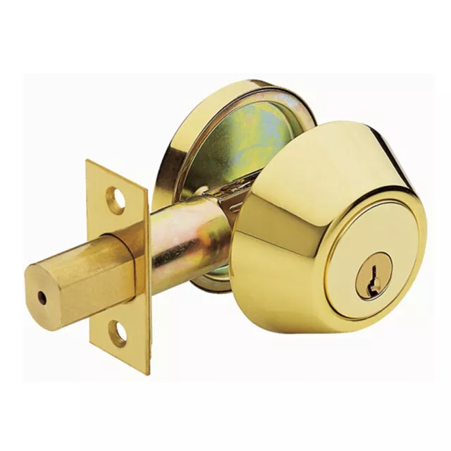 Brava Urban Deadbolt Single Cylinder 60-70mm Backset Polished Brass D371B