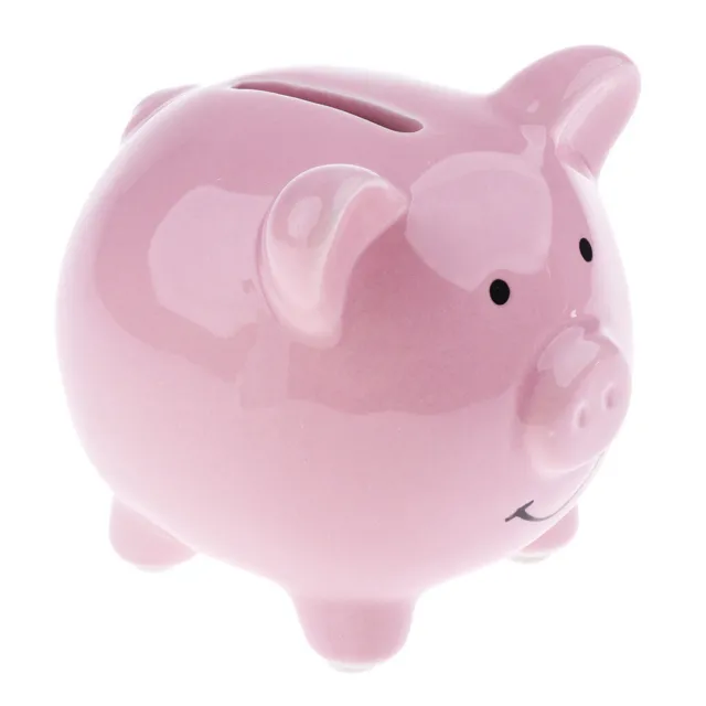 1pc Ceramic Kids Children Piggy Bank Saving Coins Kids Toy Funny Gift S-Pink