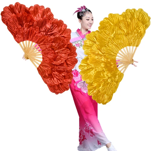 Ventilatore da danza peonia petali ventilatore da danza doppio lato Yangge ventilatori da danza