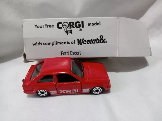 Corgi  Die Cast Ford Escort XR3i with box - Compliments of Weetabix
