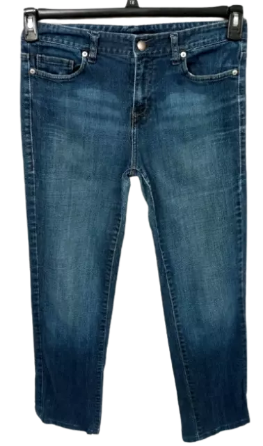 Calvin klein jeans blue denim embroidered pockets straight leg jeans 10