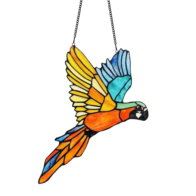 Bird Hummingbirds Tiffany Style Stained Glass Hanging Window Panel Suncatcher