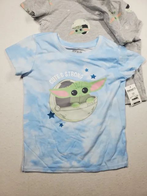 Star Wars Girls Baby Yoda Mandalorian Graphic T-Shirt 2-Pack Small 6