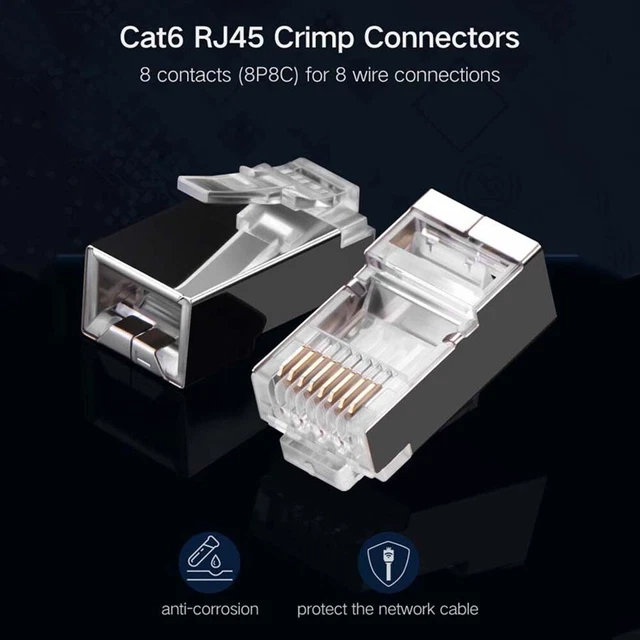 NETWORK TERMINALS Modular Cat6 RJ45 Connector Cable