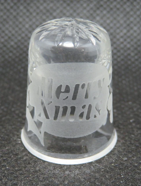 Glass  Thimble - Merry Xmas