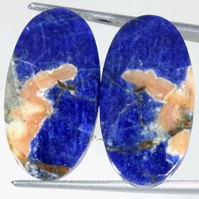 20.30Cts Natural Sodalite Pair Oval Cabochon Loose Gemstones