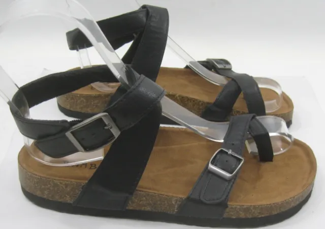BAMBOO  black ANKLE STRAP  two adjustable strap   Sandals WOMEN Size   6
