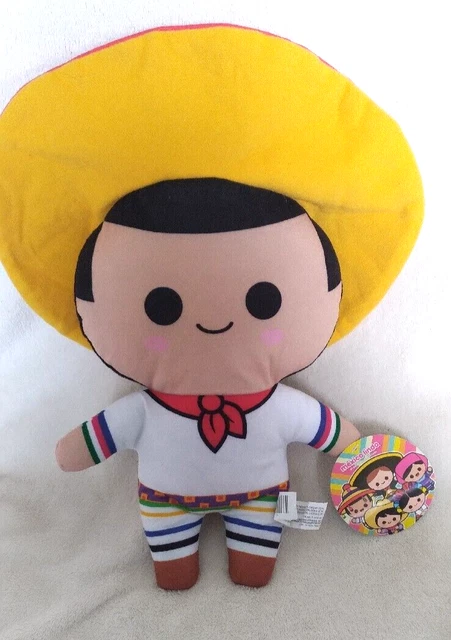 MEXICO LINDO YELLOW Sombrero Boy Sugar Loaf Stuffed Doll Plush NWT $18.