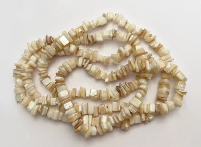 MOP 35” Strand Mother Of Pearl Chip Beads Jewellery Making Shell White Cream