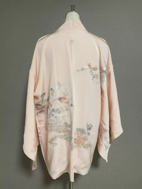 Japanese kimono Haori Pink Robe Made in Japan Vintage Kforward 137