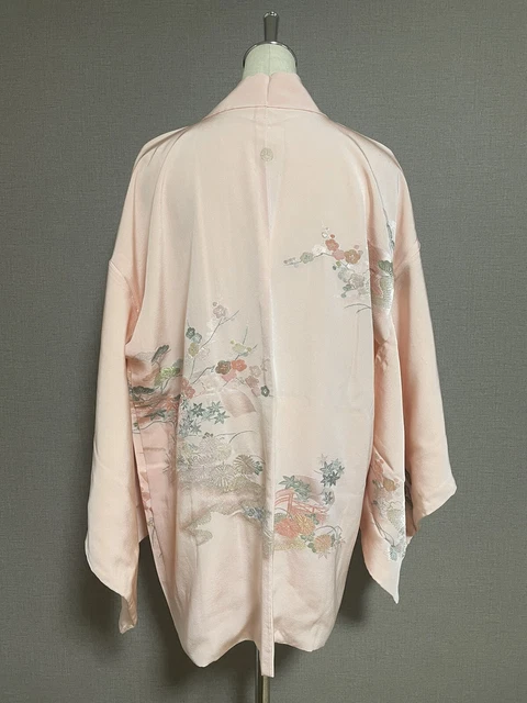 Japanese kimono Haori Pink Robe Made in Japan Vintage Kforward 137
