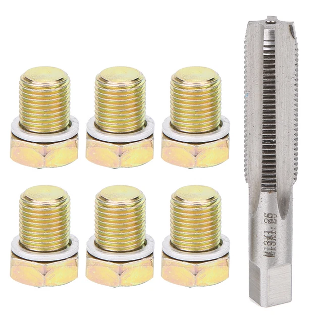 Kit di riparazione filettatura spina scarico olio automatico M13 X 1,25 mm viti coppa olio filettatura