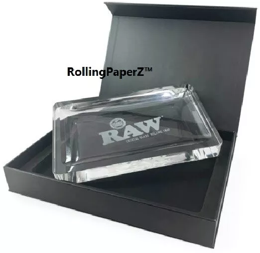 New! RAW Rolling Papers CRYSTAL GLASS ROLLING TRAY 6+ LBS LIMITED EDITION 9"X12"