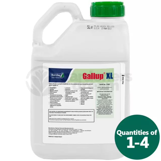 5L Gallup Xl Super Strength Professional Glyphosate Total Garden Weedkiller