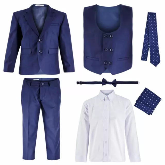 Boys Kids Formal Suits 7 Piece Party Prom Wedding Page Boy Suits1 to 15 Years UK