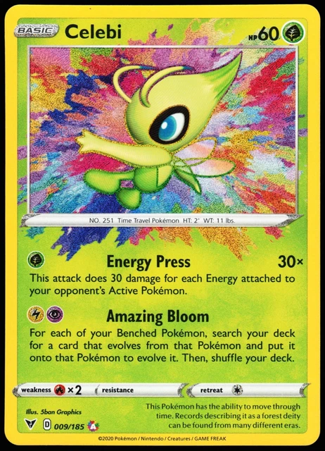 Celebi 009/185 Vivid Voltage NM Holo Foil Amazing Rare Pokemon Card