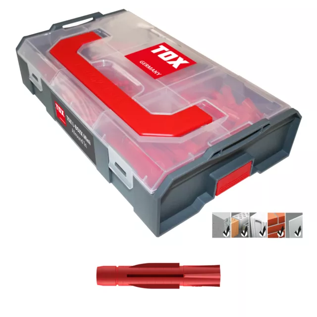 Assortimento mini tasselli multiuso TOX L-Boxx Mini Allround Tri 5, 6, 8 e 10 mm 266 pezzi