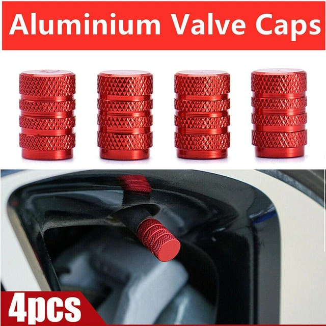 Durable Aluminium Car Wheel Tyre Valve Stems Air Dust Covers Pack of 4