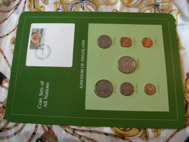 Coin Sets of All Nations Swaziland 1975-1982 w/card 20 cents, 1 Lilangeni 1979