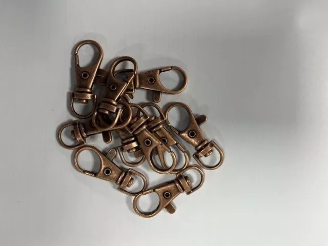 10 x Hummer Verschluss drehbarer Schlüsselring Schmuckherstellung 35 mm tibetische Bronze 3