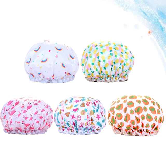 5 un. gorro de ducha de doble capa gorro de baño impermeable reutilizable