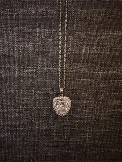 18ct Gold Vermeil On Silver Heart Necklace With Crystals | Warren James
