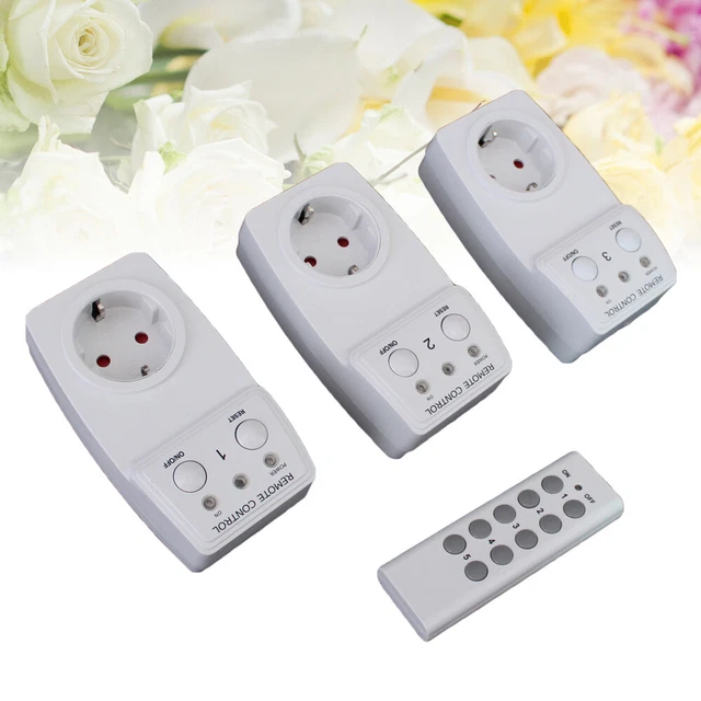 Prise de commutateur de télécommande 3PCS avec 1 télécommande