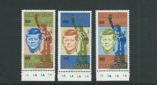 Char 1960s Kennedy Jfk Und Freiheitsstatue mit Zudruck Set Mit 3 VF MNH