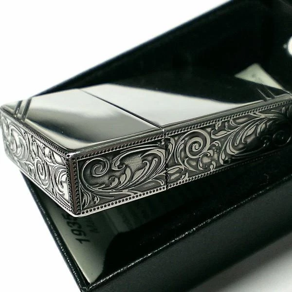 1935 Replica Arabesque 3 Sided Processing Lighter Nickel Antique Silver Zippo