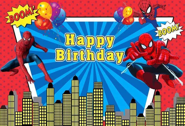 Personalized Spiderman Birthday Banner - Set Of 2 Party Decoration Posters For Kids 9 thumbnail image