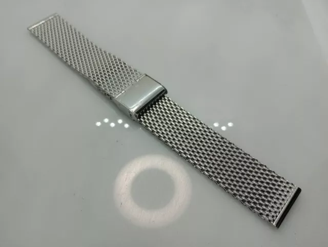 NEW GECKOTA 20MM Polished Mesh Milanese Watch Strap Bracelet Steel Silver 6A209 24.99 PicClick UK