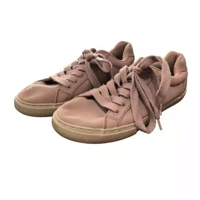 Nautica Blush Sneakers Low Top Womens 7 Pink Suede Lace Up Steam Casual Shoes