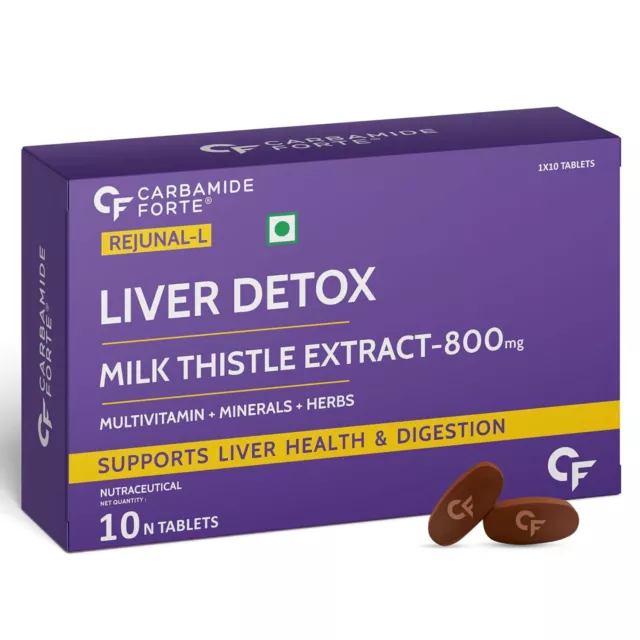 LIVER DETOX SUPPLEMENT with Milk Thistle Extract Multivitamins & Amino ...