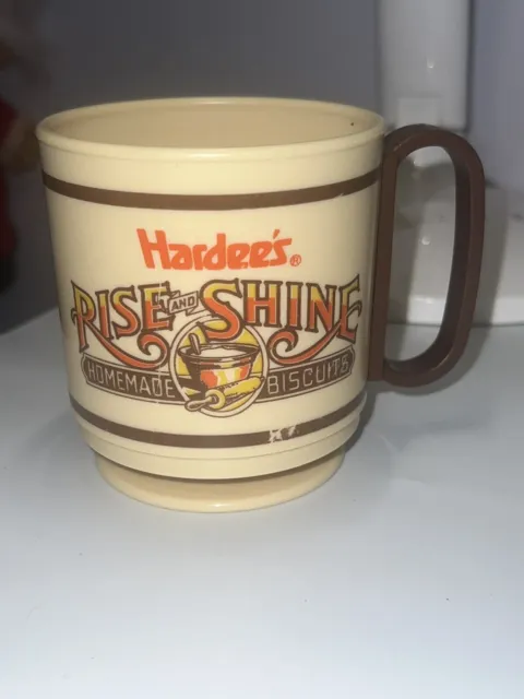 Vintage HARDEE'S 'Rise And Shine Homemade Biscuits' Travel Coffee Cup Mug-no Lid