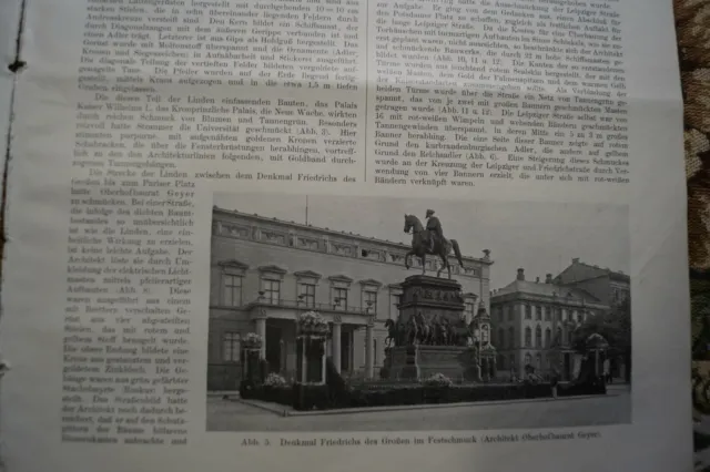 1913 Bauverwaltung 63 Berlin Festschmuck Kaiser Wilhelm Universität Leipziger St