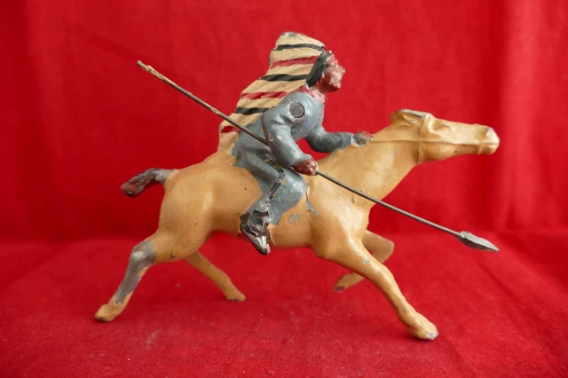 Figurine Indien Tomahawk – Plomb Creux Peint – HR – Échelle 1:30 – Far West – France