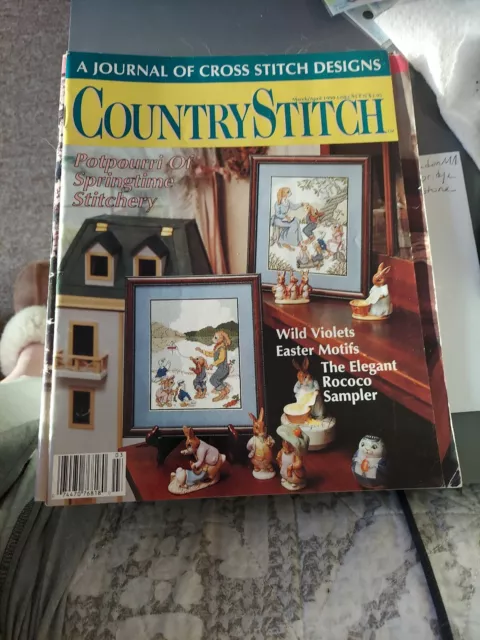 Country Stitch - March/April 1990 A Journal of Cross Stitch Designs Very Good+