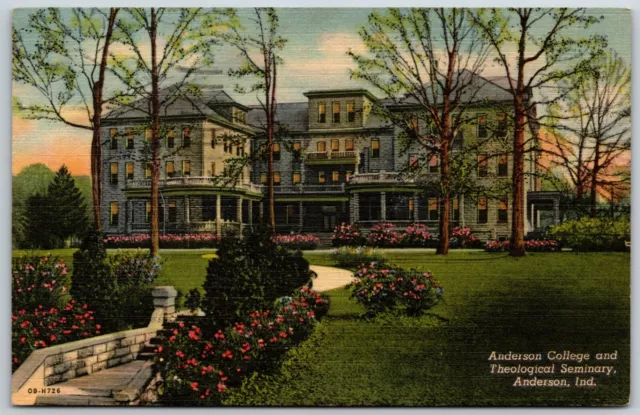 Anderson College and Theological Seminary, Anderson, Indiana - Postcard