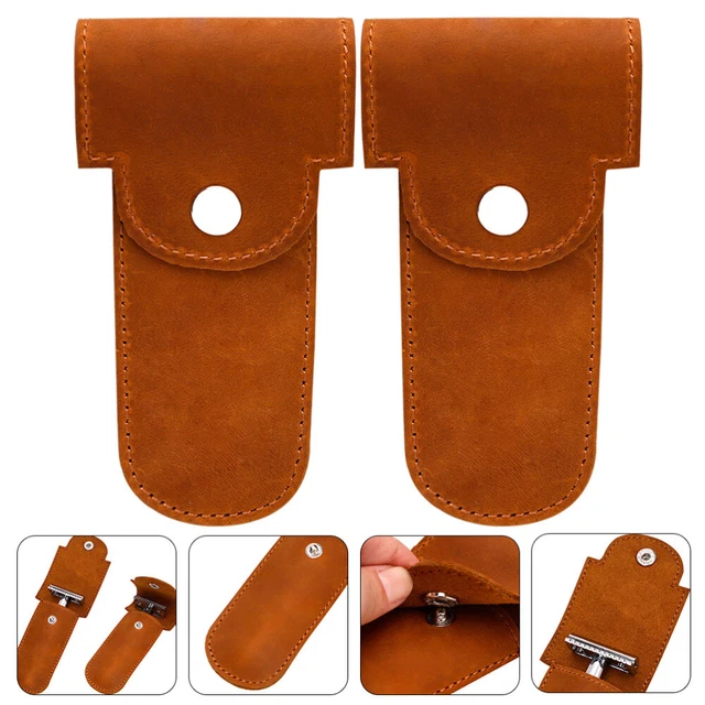 2pcs Razor Travel Case Razor Head Protector Pu Razor Head Protective de pro