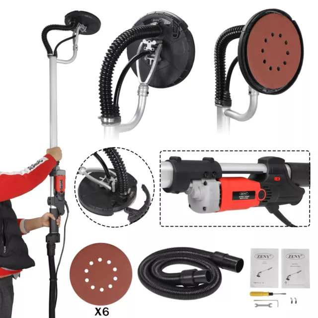 Electric Drywall Sander Variable Speed with Sanding Pad 800W for Ceilings