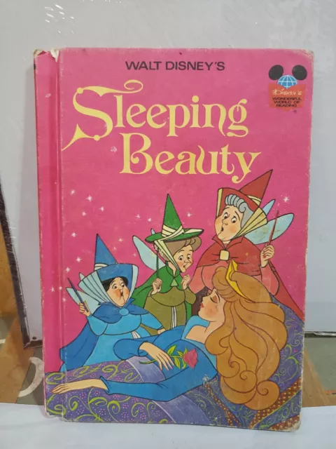 Walt Disney's Sleeping Beauty Vintage Child Hardcover Book 1974 Wonderful World