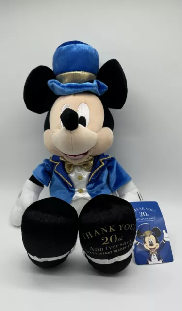 Disney Tokyo 20th Anniversary Resort Store Mickey Thank you Plush New With Tag