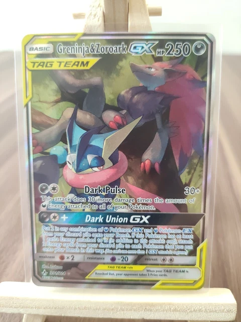 GRENINJA & ZOROARK Gx 201/214 Unbroken Bonds Alternate Full Art Pokemon