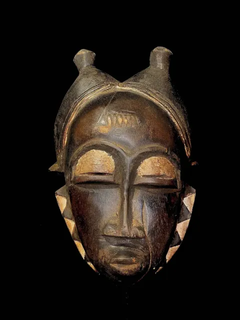 GURO African mask antiques tribal art Face vintage Wood Carved Vintage mask-4512