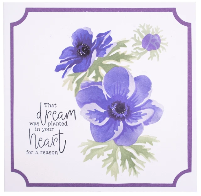 "Paquete de 2 plantillas Studio Light Essentials 5.9"X8.25" N.o 81, Anemone -ESMASK81