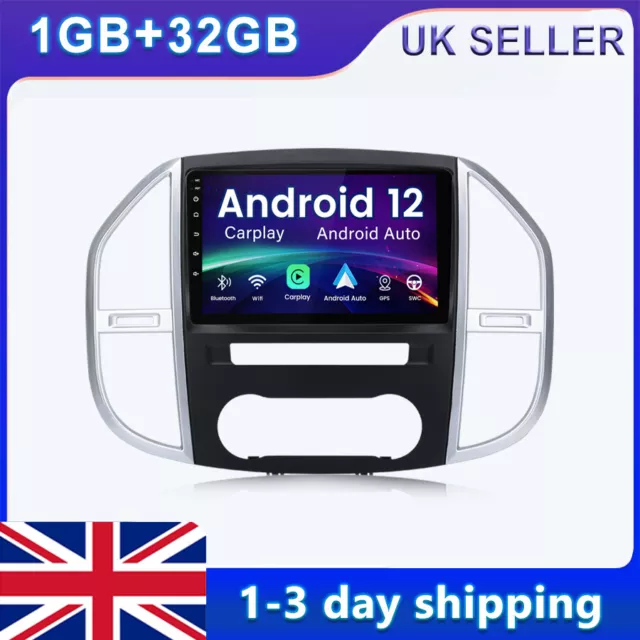 10'' Android Car Radio Carplay GPS SAT NAV For Mercedes Benz Vito 3 2014-2020 BT