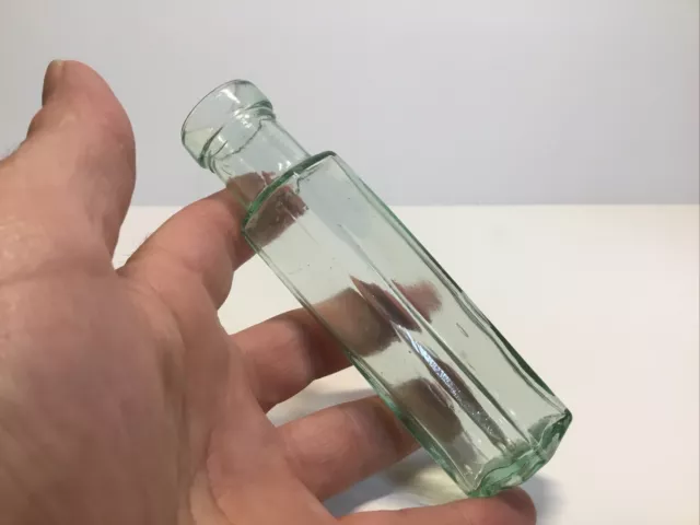 Antique Aqua Condiments Bottle.